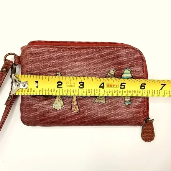 Mariposa Birdie wristlet / clutch / wallet / coin purse, brownish red - Picture 7 of 9